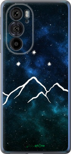 Силиконовый чехол Горы и звезды нарисованы на фоне галактики для Motorola Edge 30 Pro - 6490u-2826 изображение 