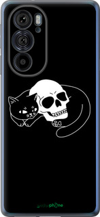 Силиконовый чехол С изображением кота и черепа для Motorola Edge 30 Pro - 6491u-2826 изображение 