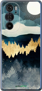 Силиконовый чехол Ночной пейзаж с лесом и горами для Motorola Edge 30 Pro - 6493u-2826 изображение 