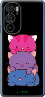 Силиконовый чехол Милые кошки для Motorola Edge 30 Pro - 6518u-2826 изображение 
