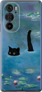 Силиконовый чехол С изображением кота и водяной лилии Monet для Motorola Edge 30 Pro - 6519u-2826 изображение 
