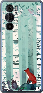 Силиконовый чехол Лис в зелёном лесу для Motorola Edge 30 Pro - 6547u-2826 изображение 