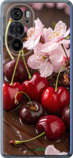 Силиконовый чехол Вишня в шоколаде для Motorola Edge 30 Pro - 6698u-2826 изображение 