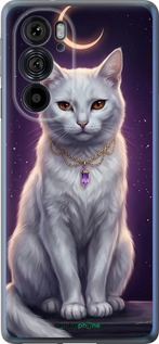 Силиконовый чехол Mystic White Cat Gothic Dark Purple Gold для Motorola Edge 30 Pro - 6805u-2826 изображение 