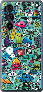 Силиконовый чехол Стикер бомбинг 1 для Motorola Edge 30 Pro - 693u-2826 изображение 