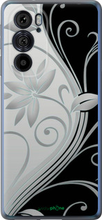 Силиконовый чехол Цветы на чёрно-белом фоне для Motorola Edge 30 Pro - 840u-2826 изображение 