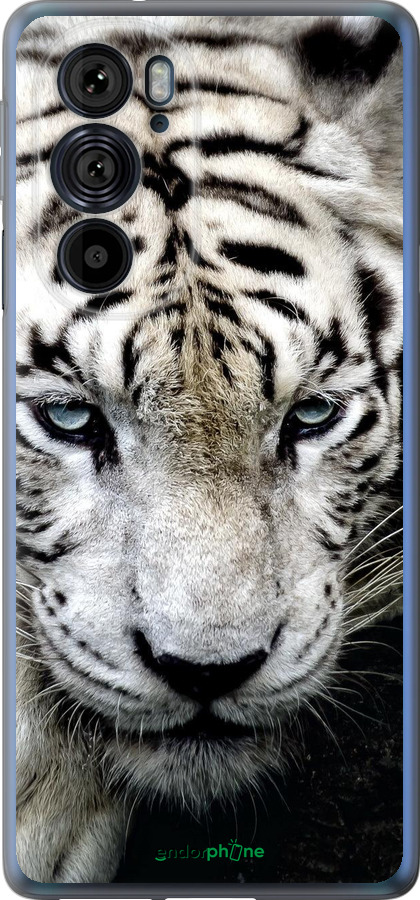 Силиконовый чехол Грустный белый тигр для Motorola Edge 30 Pro - 106u-2826 изображение 