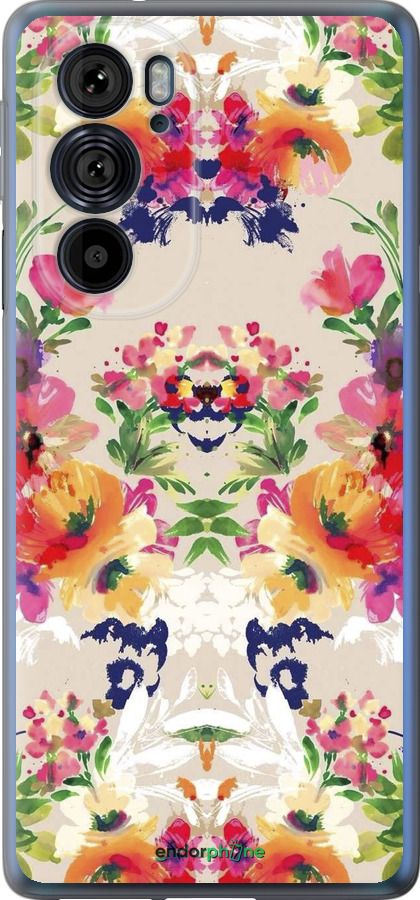 Силиконовый чехол Цветочный узор для Motorola Edge 30 Pro - 1083u-2826 изображение 