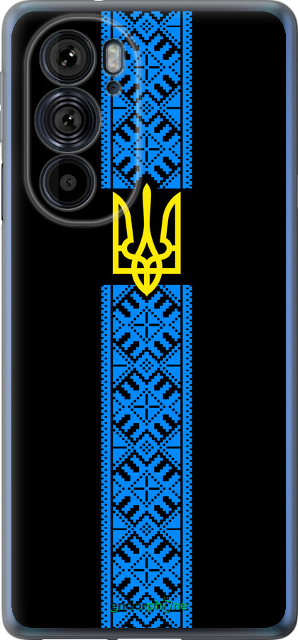 Силиконовый чехол Тризуб в вышиванке для Motorola Edge 30 Pro - 1158u-2826 изображение 