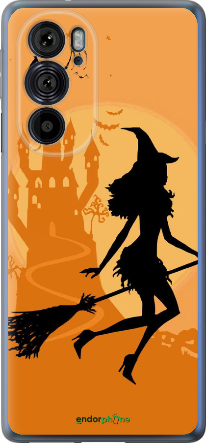 Силиконовый чехол Ведьма на метле для Motorola Edge 30 Pro - 1184u-2826 изображение 