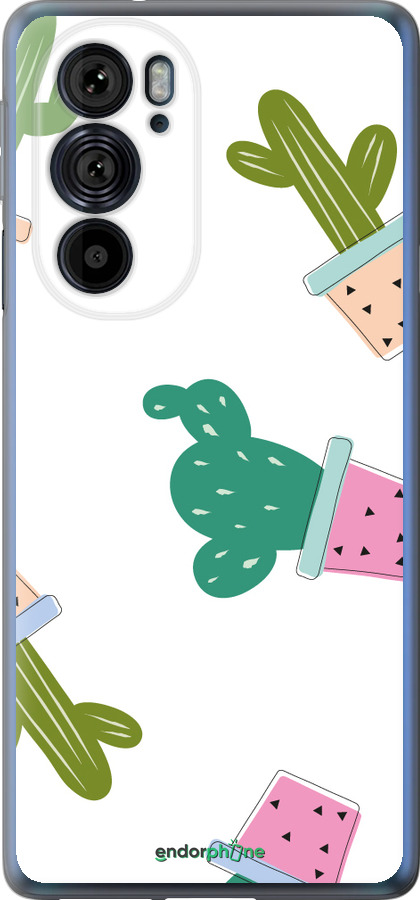 Силиконовый чехол Кактусы в горшочках для Motorola Edge 30 Pro - 3968u-2826 изображение 