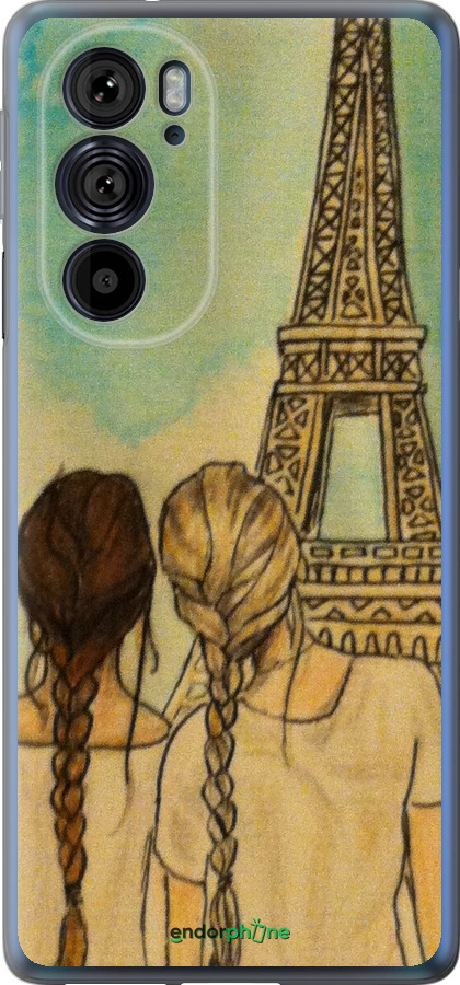 Силиконовый чехол Девушки в Париже для Motorola Edge 30 Pro - 3980u-2826 изображение 