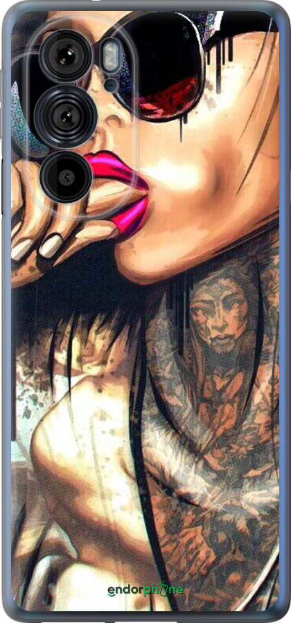 Силиконовый чехол Девушка в тату для Motorola Edge 30 Pro - 4001u-2826 изображение 