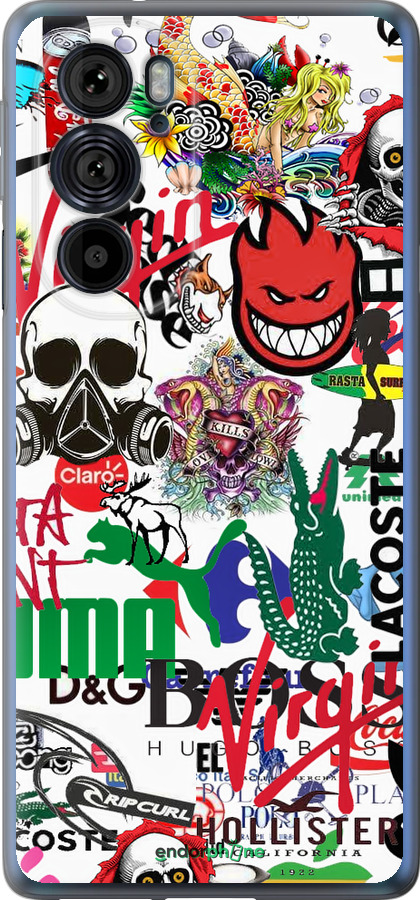 Силіконовий чехол Many different logos для Motorola Edge 30 Pro - 4022u-2826 изображение 