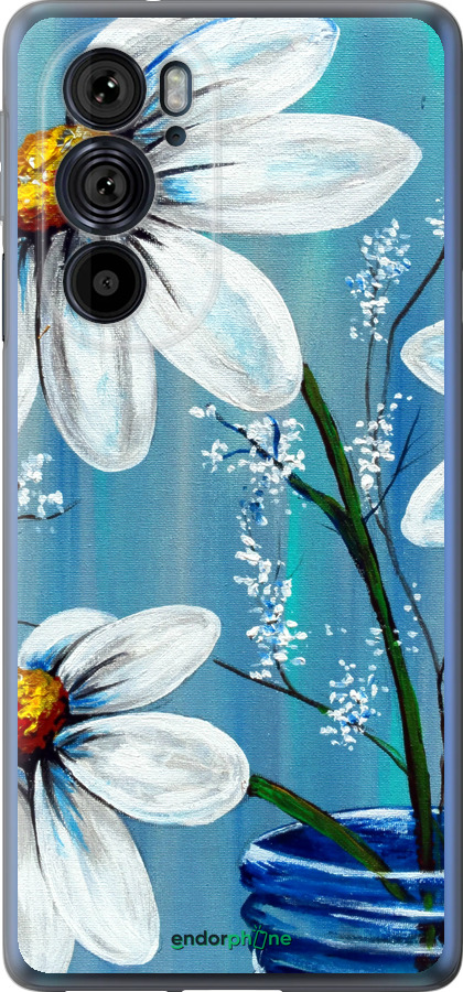 Силиконовый чехол Красивые арт-ромашки для Motorola Edge 30 Pro - 4031u-2826 изображение 