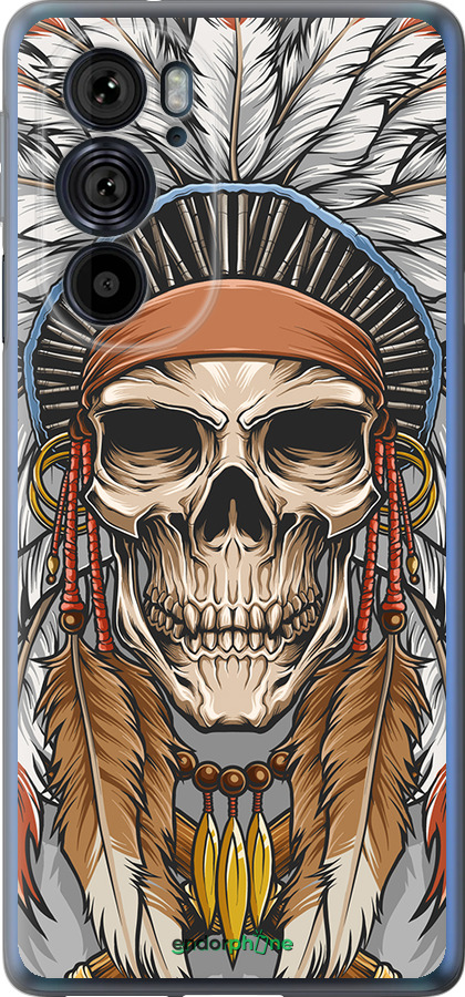 Силиконовый чехол Череп индейца для Motorola Edge 30 Pro - 4032u-2826 изображение 