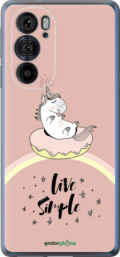 Силиконовый чехол Единорожка в пончике для Motorola Edge 30 Pro - 4282u-2826 изображение 
