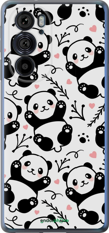 Силиконовый чехол Панды для Motorola Edge 30 Pro - 4318u-2826 изображение 