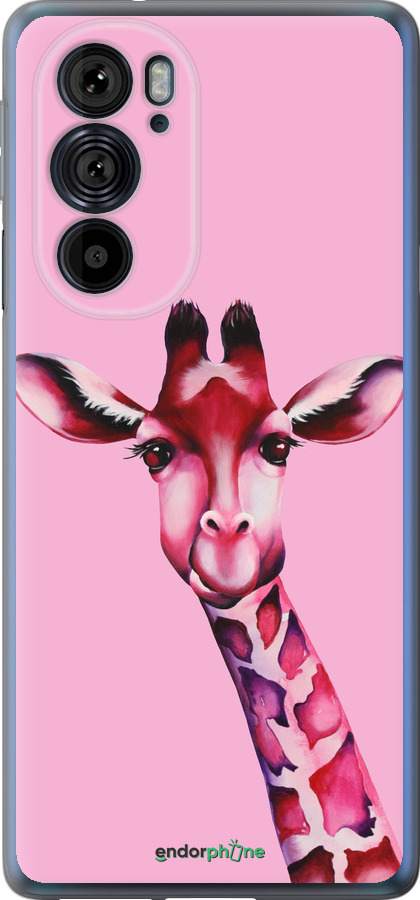 Силиконовый чехол Розовая жирафа для Motorola Edge 30 Pro - 4441u-2826 изображение 