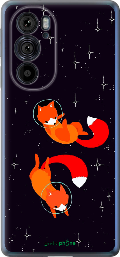 Силиконовый чехол Лисички в космосе для Motorola Edge 30 Pro - 4519u-2826 изображение 