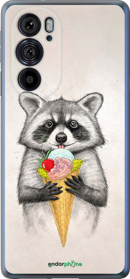 Силиконовый чехол Енотик с мороженым для Motorola Edge 30 Pro - 4602u-2826 изображение 
