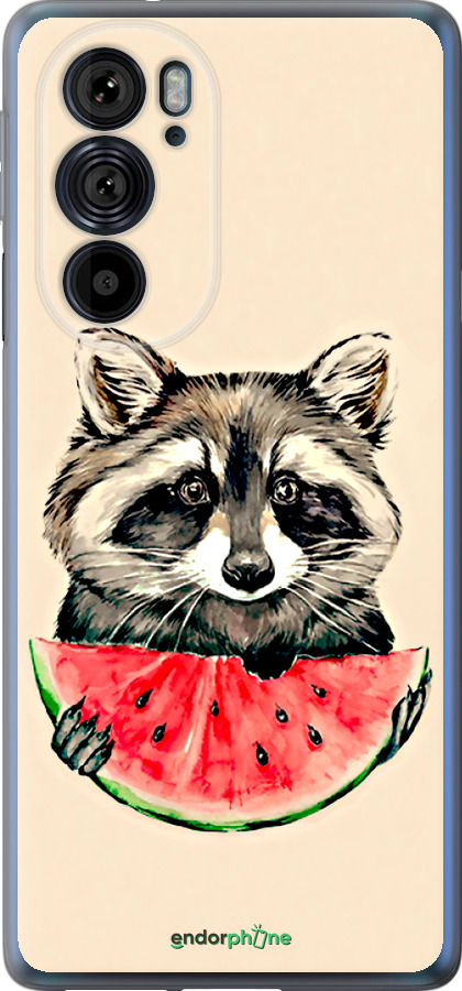 Силиконовый чехол Енотик с арбузом для Motorola Edge 30 Pro - 4605u-2826 изображение 