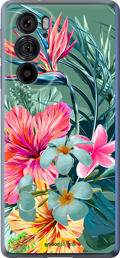 Силиконовый чехол Тропические цветы v1 для Motorola Edge 30 Pro - 4667u-2826 изображение 