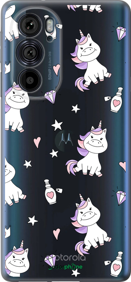 Силиконовый чехол Единорожка v2 для Motorola Edge 30 Pro - 4703u-2826 изображение 