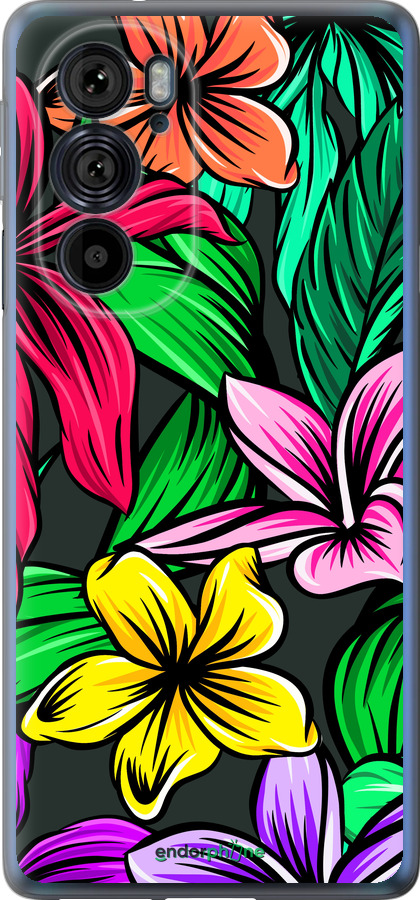 Силиконовый чехол Тропические цветы 1 для Motorola Edge 30 Pro - 4753u-2826 изображение 