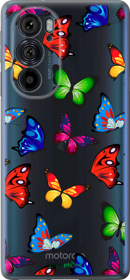Силиконовый чехол Красочные мотыльки для Motorola Edge 30 Pro - 4761u-2826 изображение 