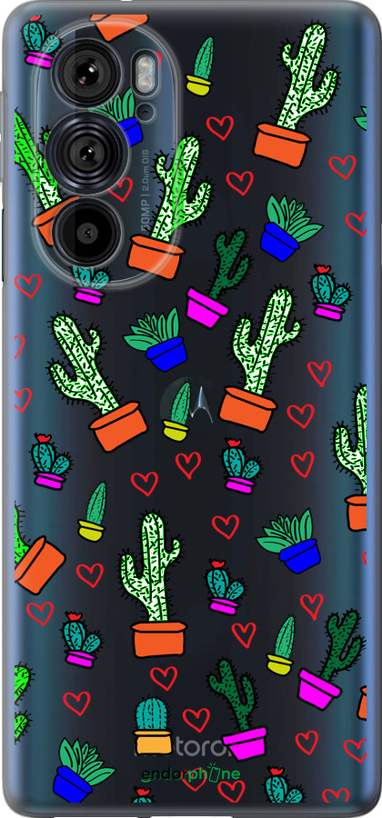 Силиконовый чехол Кактусы 4 для Motorola Edge 30 Pro - 4856u-2826 изображение 