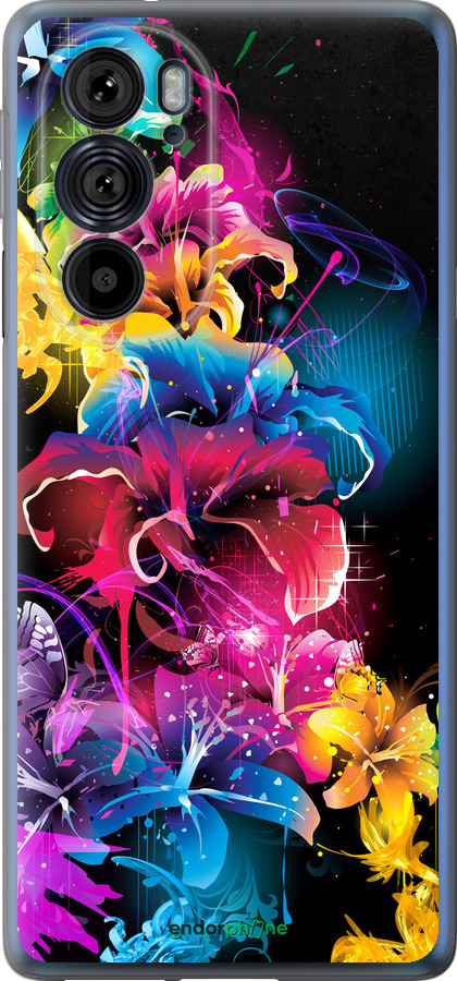 Силиконовый чехол Абстрактные цветы для Motorola Edge 30 Pro - 511u-2826 изображение 