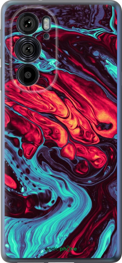 Силиконовый чехол Синяя красная абстакция для Motorola Edge 30 Pro - 5339u-2826 изображение 
