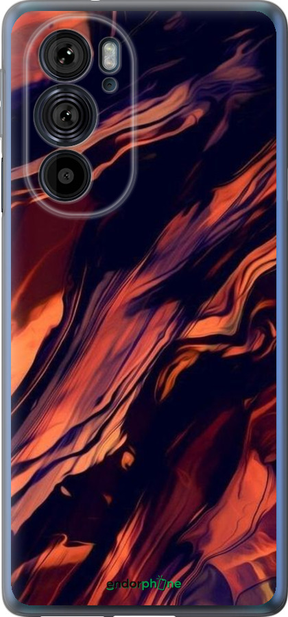 Силиконовый чехол Черно-оранжевая абстракция для Motorola Edge 30 Pro - 5340u-2826 изображение 