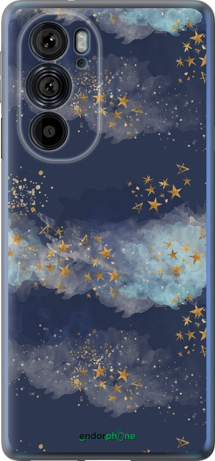 Силиконовый чехол Ночь золотые звезды для Motorola Edge 30 Pro - 5421u-2826 изображение 