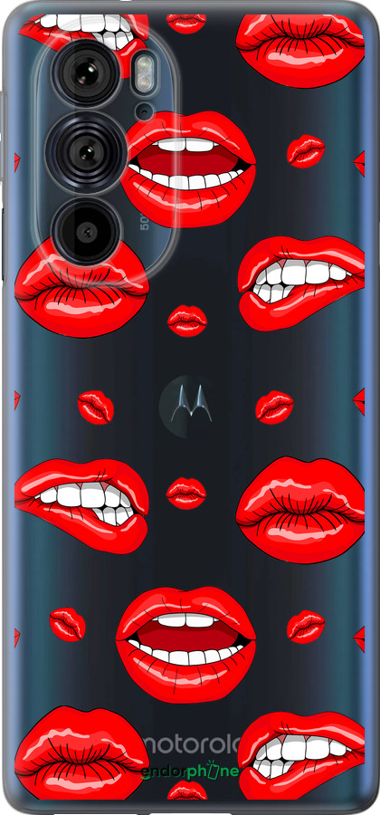 Силиконовый чехол Губы v3 для Motorola Edge 30 Pro - 5477u-2826 изображение 