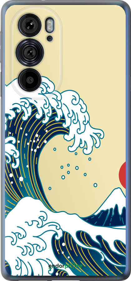 Силиконовый чехол Японские волны для Motorola Edge 30 Pro - 5533u-2826 изображение 