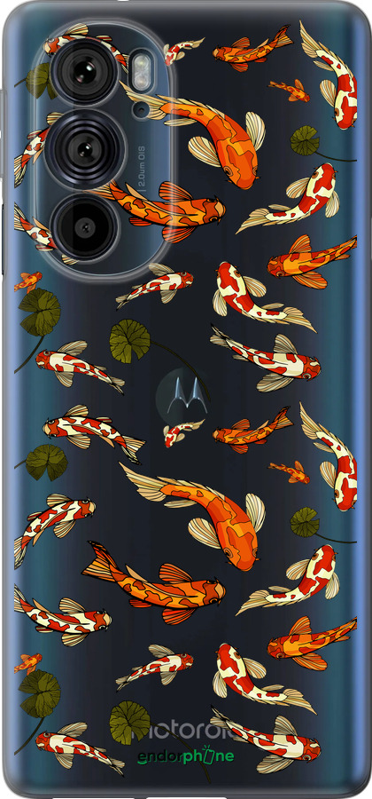 Силиконовый чехол Рыбы Кои для Motorola Edge 30 Pro - 5535u-2826 изображение 