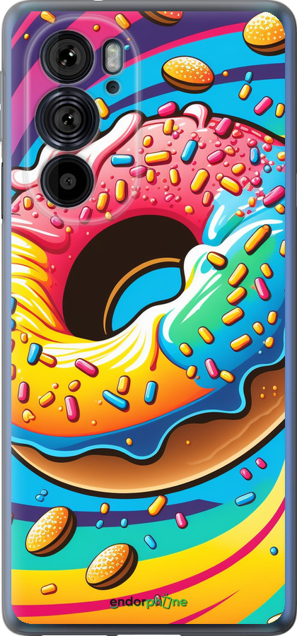 Силіконовий чехол Пончик веселка для Motorola Edge 30 Pro - 5584u-2826 изображение 