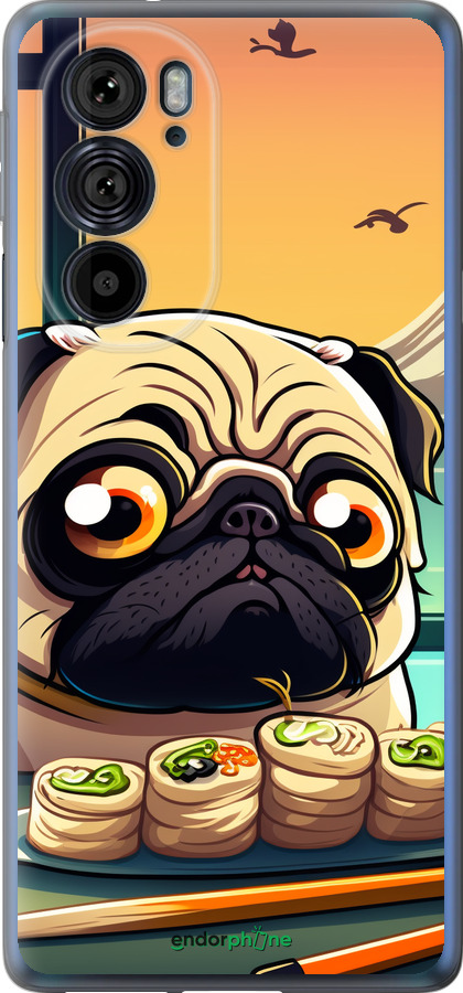 Силиконовый чехол Мопс и суши для Motorola Edge 30 Pro - 5588u-2826 изображение 