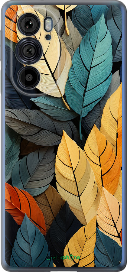 Силиконовый чехол Кольорове листя для Motorola Edge 30 Pro - 5644u-2826 изображение 