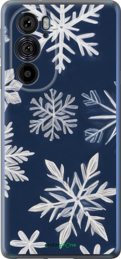 Силиконовый чехол Снежинки для Motorola Edge 30 Pro - 5821u-2826 изображение 