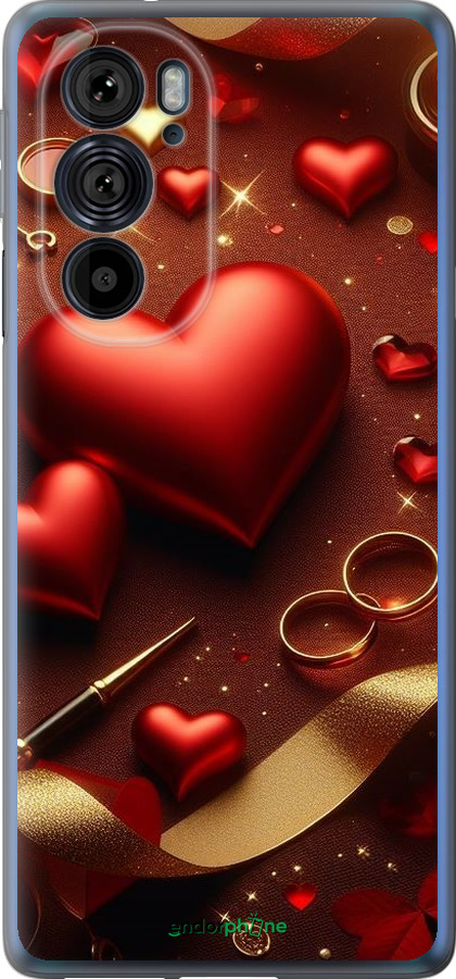 Силиконовый чехол Сердечки v3 для Motorola Edge 30 Pro - 5833u-2826 изображение 