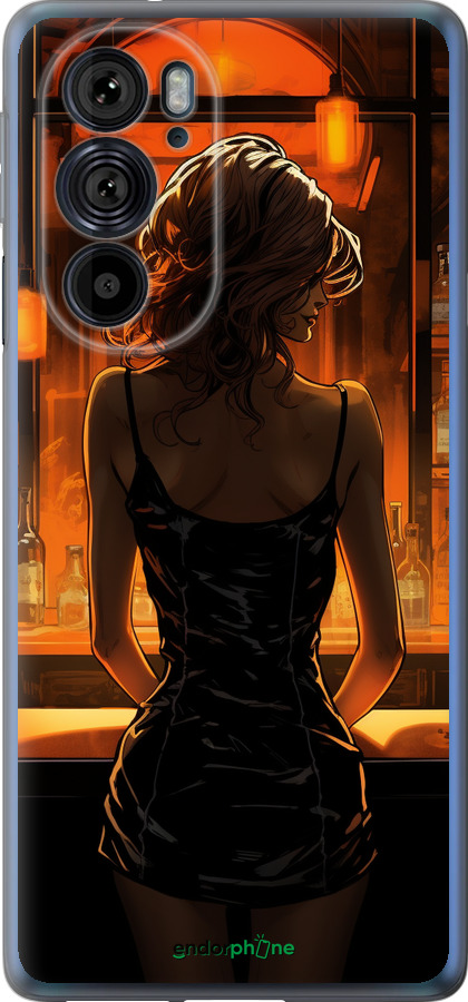 Силиконовый чехол Чехол для телефона Девушка в баре для Motorola Edge 30 Pro - 5947u-2826 изображение 