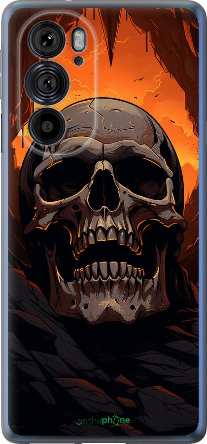 Силиконовый чехол Череп в пещере для Motorola Edge 30 Pro - 5959u-2826 изображение 