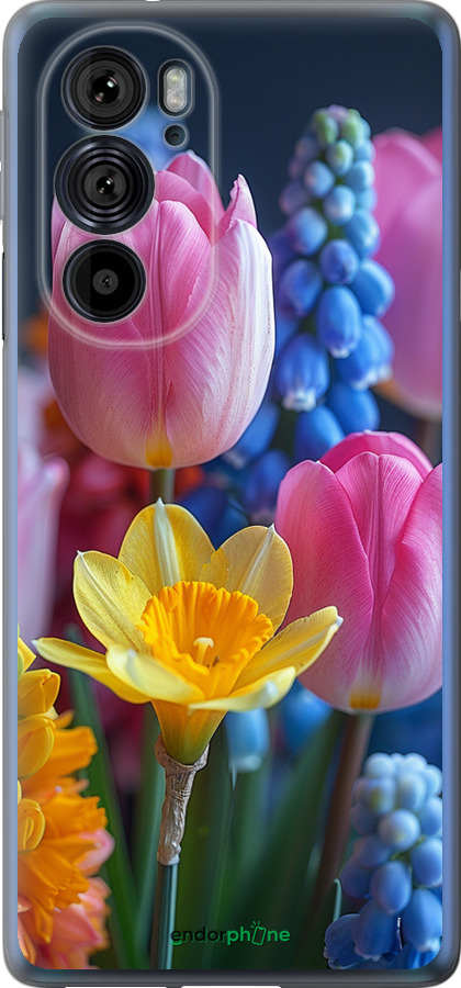 Силиконовый чехол Весенние цветы для Motorola Edge 30 Pro - 6058u-2826 изображение 