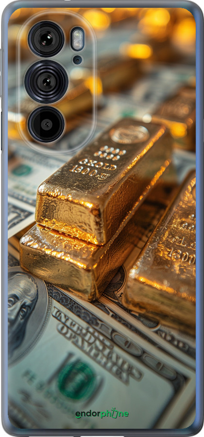 Силиконовый чехол Слитки и доллары для Motorola Edge 30 Pro - 6105u-2826 изображение 
