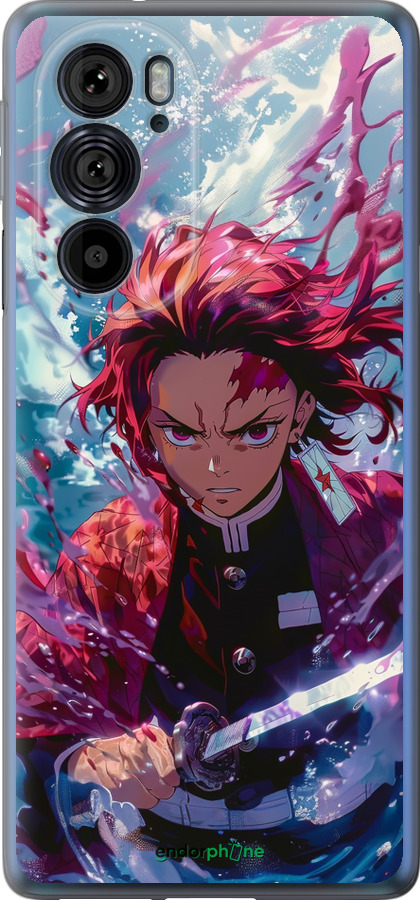 Силиконовый чехол Танджиро Камадо: Клинок рассекающий демонов для Motorola Edge 30 Pro - 6111u-2826 изображение 
