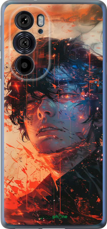 Силиконовый чехол Лицо в пламени для Motorola Edge 30 Pro - 6127u-2826 изображение 