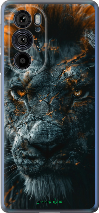 Силиконовый чехол Пламенный лев для Motorola Edge 30 Pro - 6153u-2826 изображение 